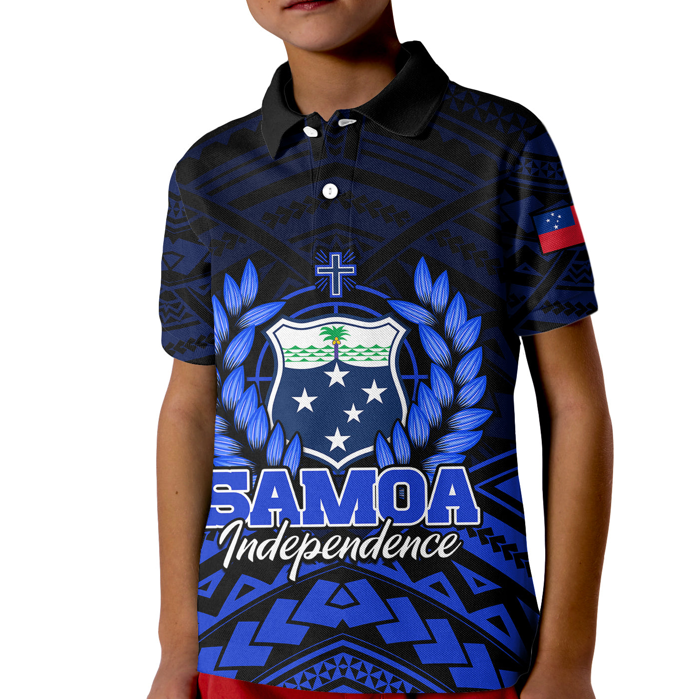 Samoa Independence Day Kid Polo Shirt Ulafa Polynesian Unique Blue No2 LT9 Kid Blue - Polynesian Pride