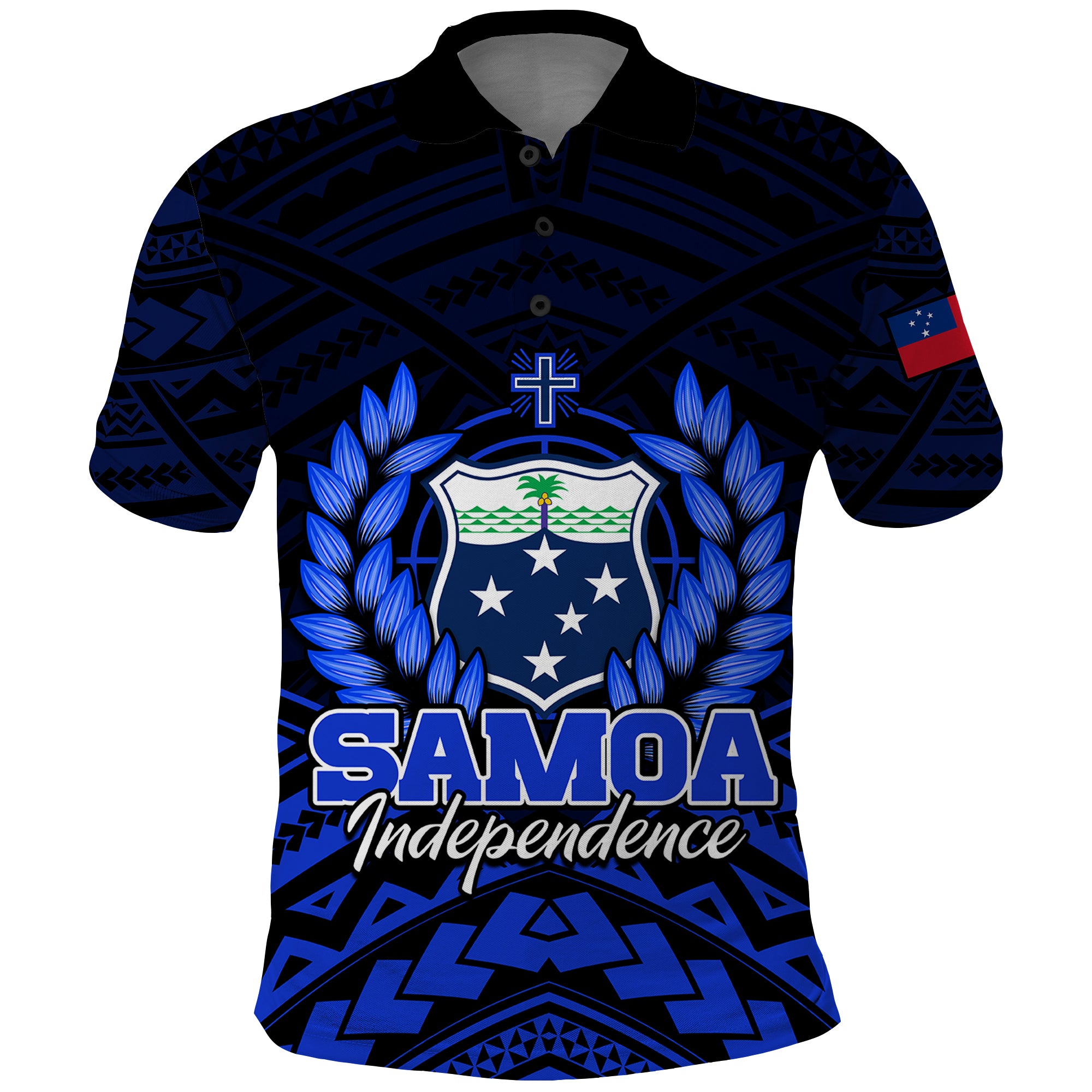 Samoa Independence Day Polo Shirt Ulafa Polynesian Unique Blue No2 LT9 Blue - Polynesian Pride