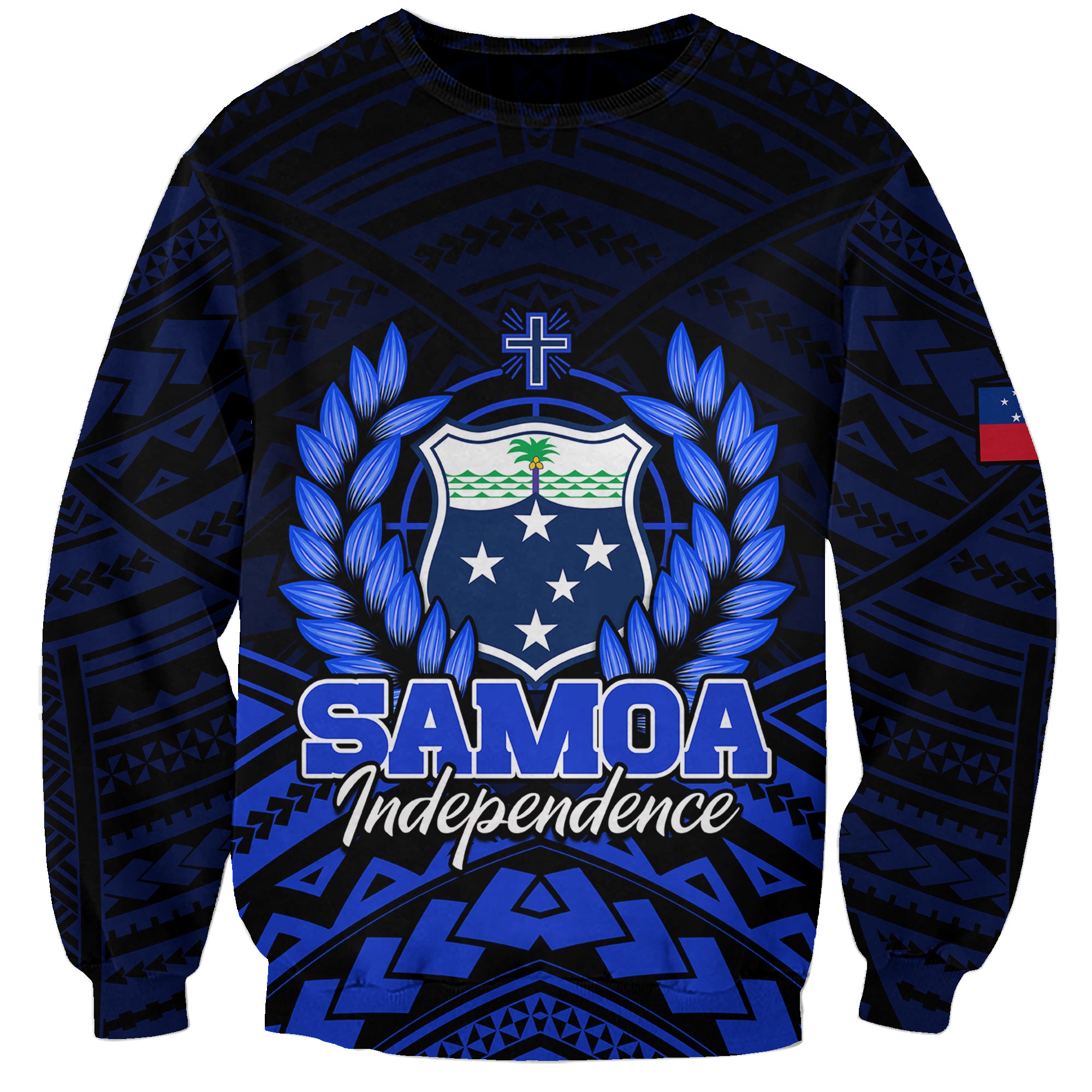 Samoa Independence Day Sweatshirt Ulafa Polynesian Unique Blue No2 LT9 Unisex Blue - Polynesian Pride