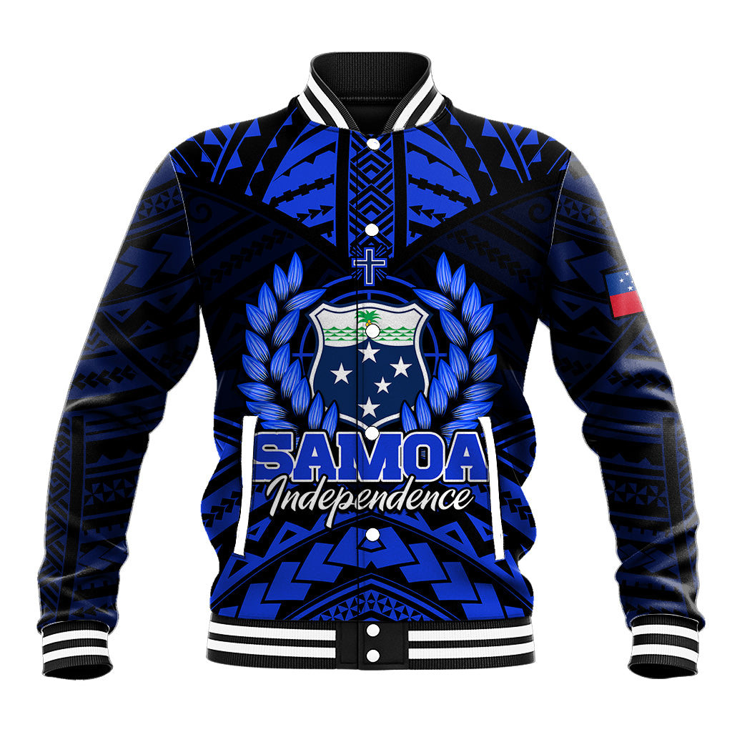 Samoa Independence Day Baseball Jacket Ulafa Polynesian Unique Blue No3 LT9 Unisex Blue - Polynesian Pride