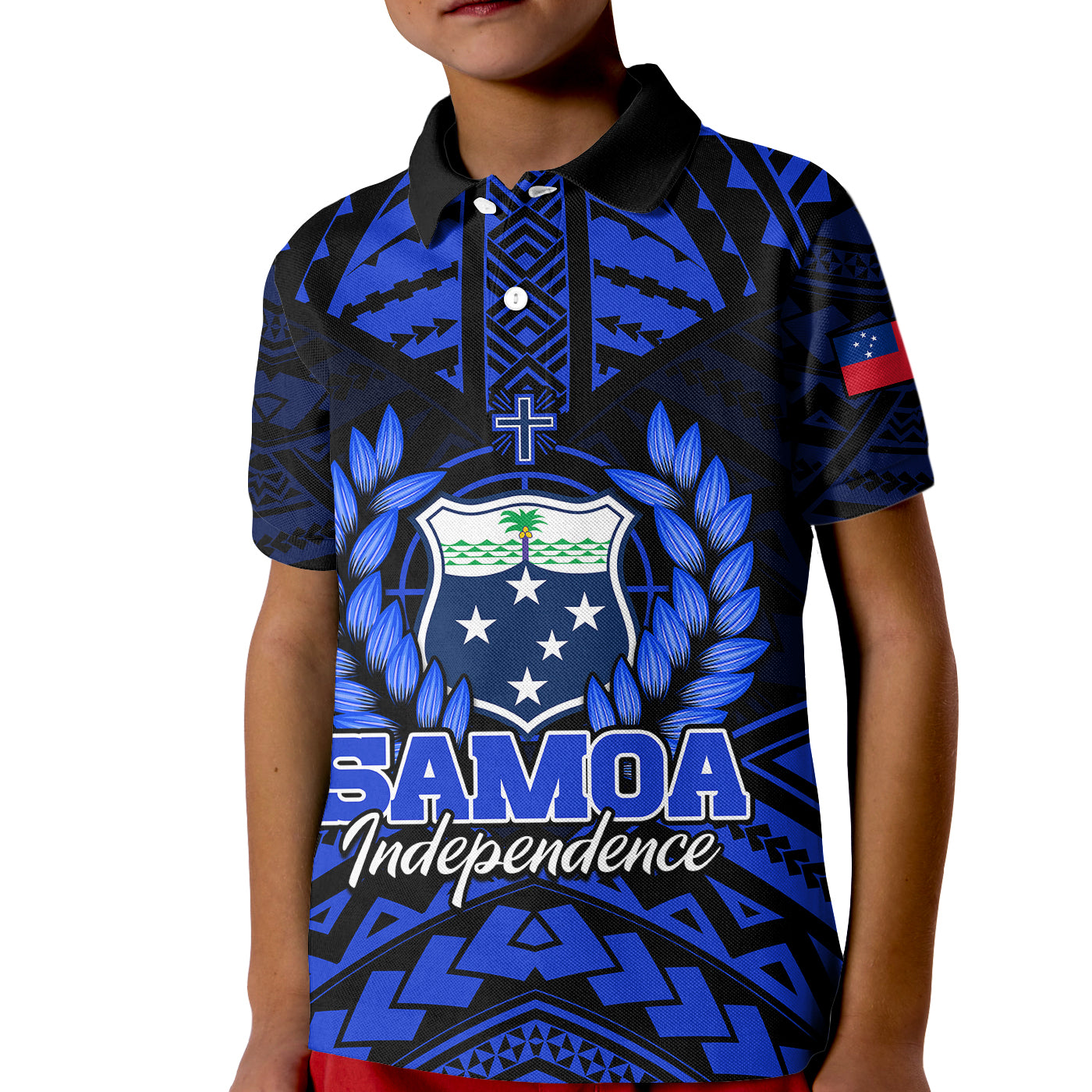 Samoa Independence Day Kid Polo Shirt Ulafa Polynesian Unique Blue No3 LT9 Kid Blue - Polynesian Pride