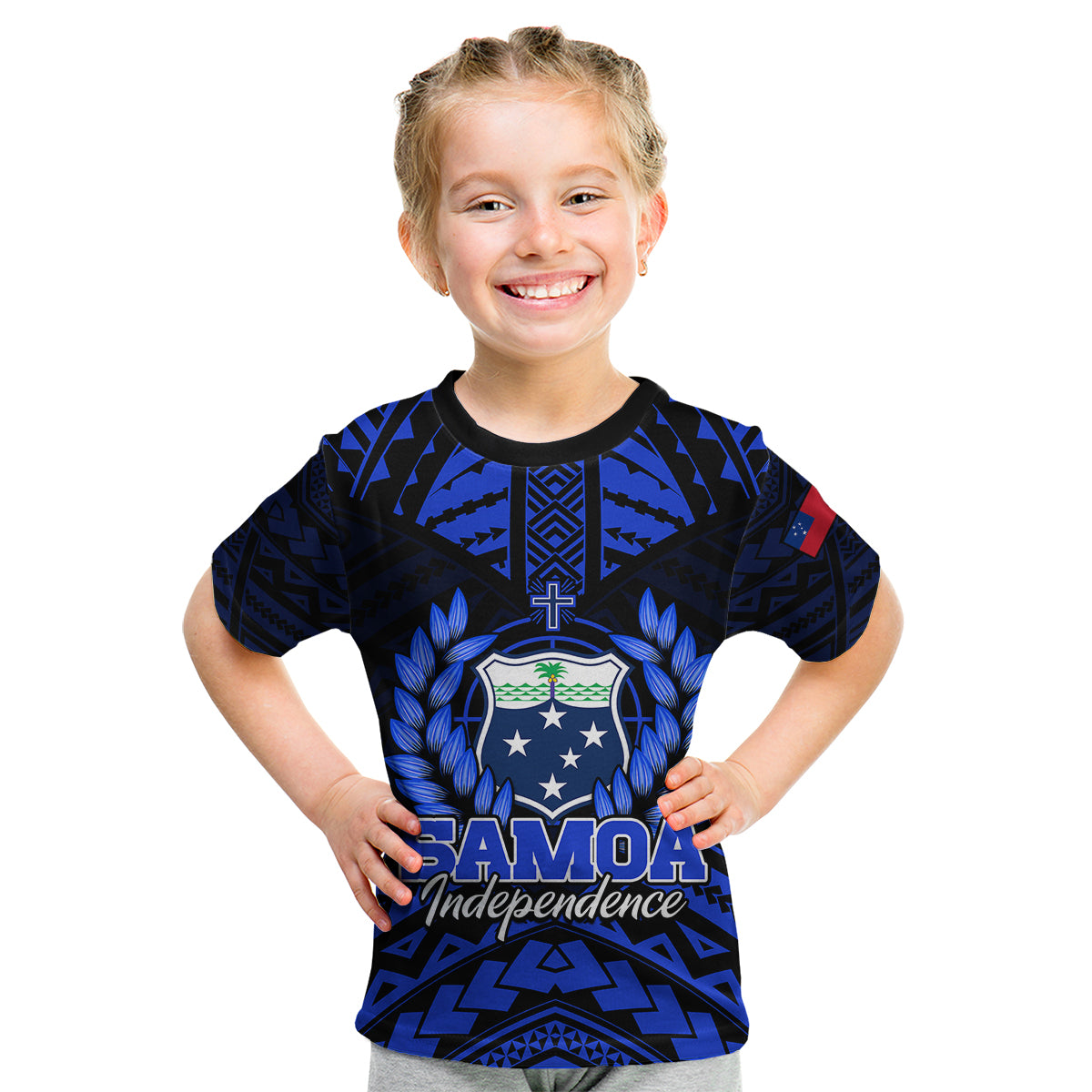 Samoa Independence Day Kid T Shirt Ulafa Polynesian Unique Blue No3 LT9 - Polynesian Pride