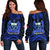 Samoa Independence Day Off Shoulder Sweater Ulafa Polynesian Unique Blue No3 LT9 Women Blue - Polynesian Pride