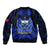 Samoa Independence Day Sleeve Zip Bomber Jacket Ulafa Polynesian Unique Blue No3 LT9 - Polynesian Pride