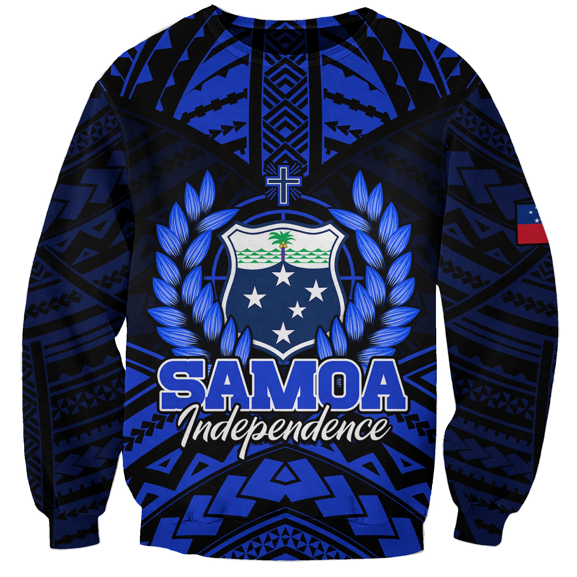 Samoa Independence Day Sweatshirt Ulafa Polynesian Unique Blue No3 LT9 Unisex Blue - Polynesian Pride