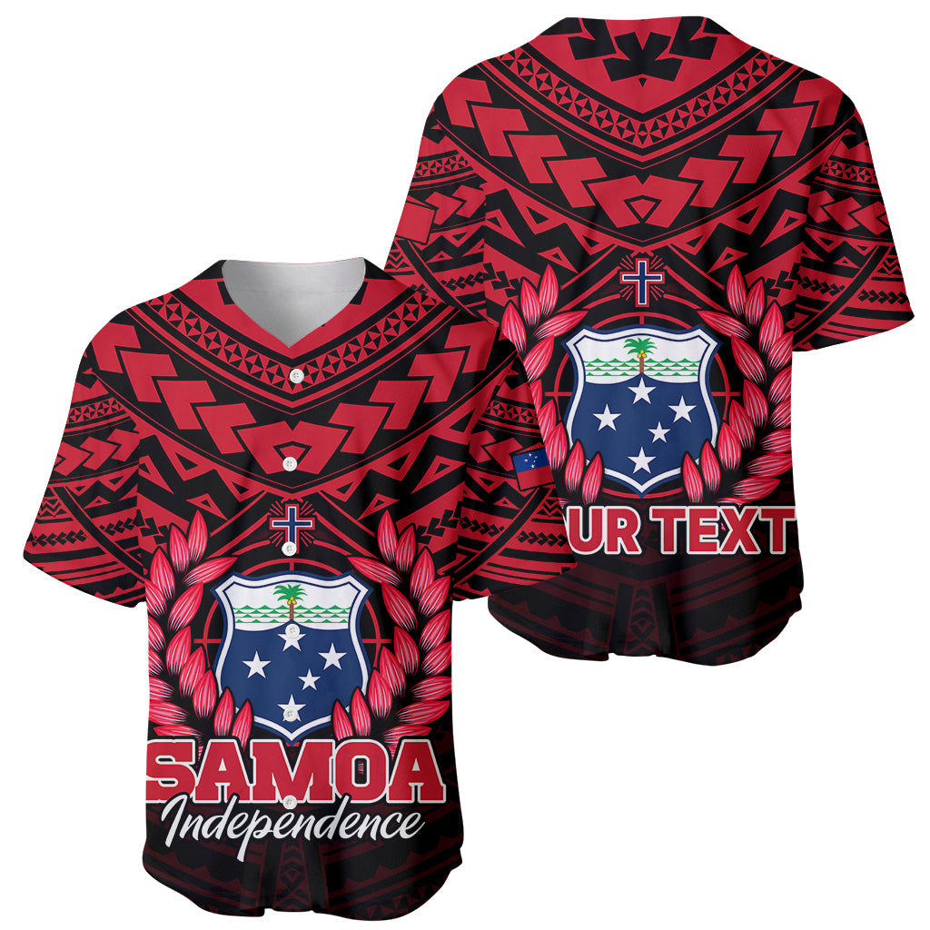 (Custom Personalised) Samoa Independence Day Baseball Jersey Ulafa Polynesian Unique Red No1 LT9 Red - Polynesian Pride