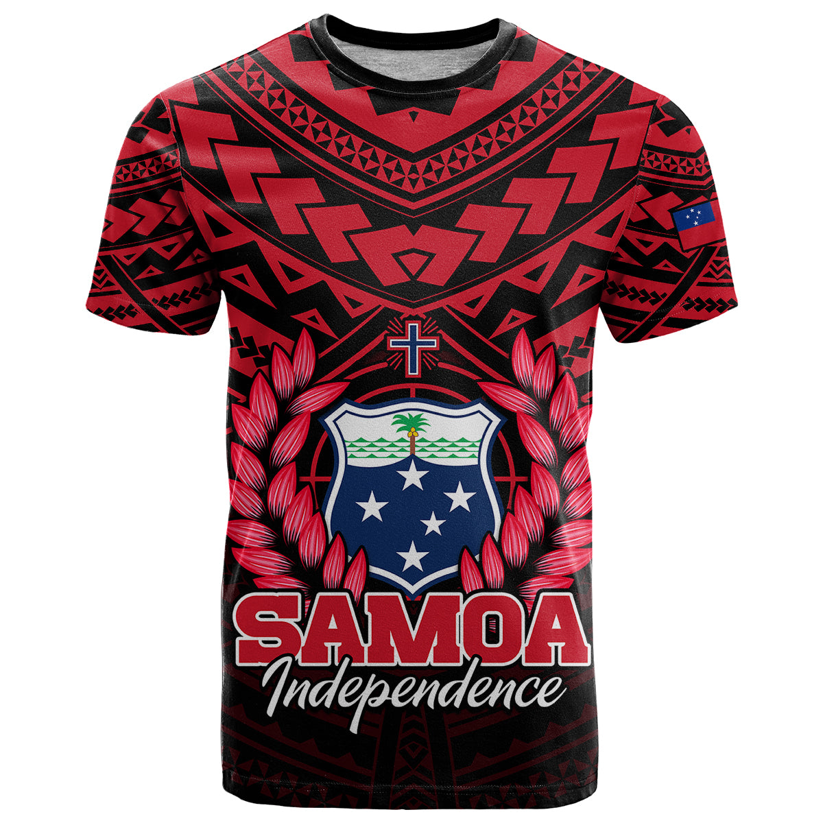 Custom Samoa Independence Day T Shirt Ulafa Polynesian Unique Red No1 LT9 Red - Polynesian Pride