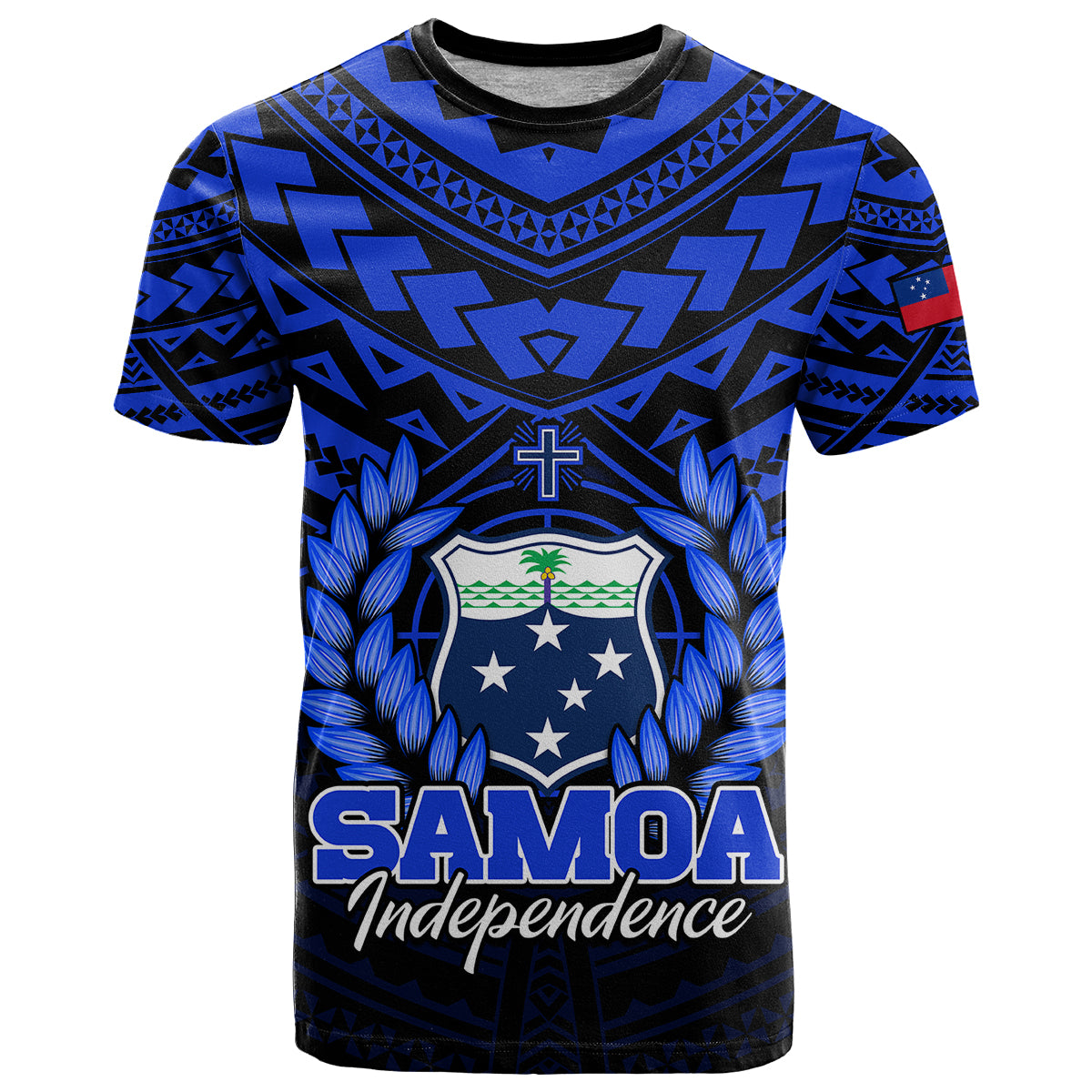 Custom Samoa Independence Day T Shirt Ulafa Polynesian Unique Blue No1 LT9 Blue - Polynesian Pride