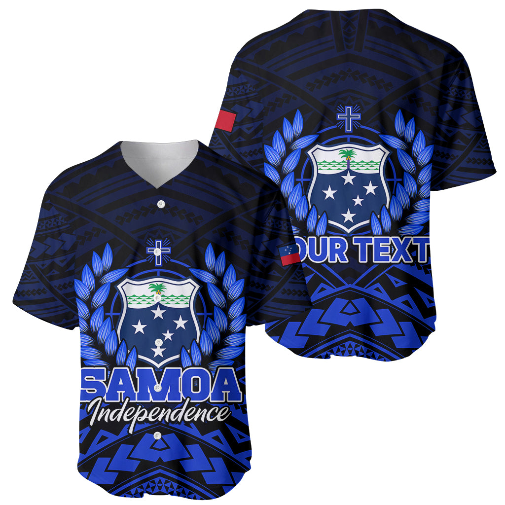 (Custom Personalised) Samoa Independence Day Baseball Jersey Ulafa Polynesian Unique Blue No2 LT9 Blue - Polynesian Pride