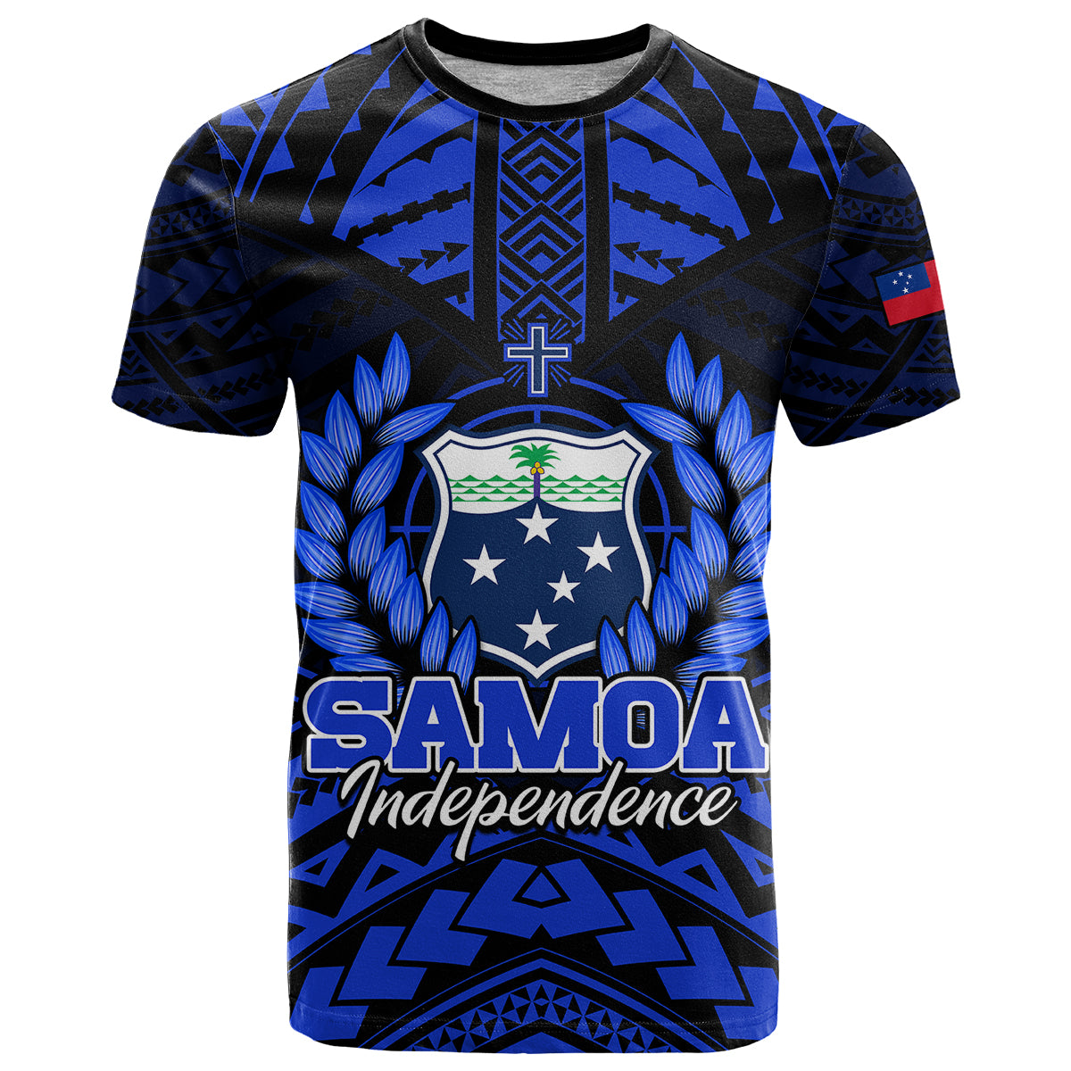 Custom Samoa Independence Day T Shirt Ulafa Polynesian Unique Blue No3 LT9 Blue - Polynesian Pride