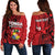 (Custom Personalised) Tonga Independence Anniversary Off Shoulder Sweater Tongan Tribal Pattern Unique Version LT9 Women Red - Polynesian Pride