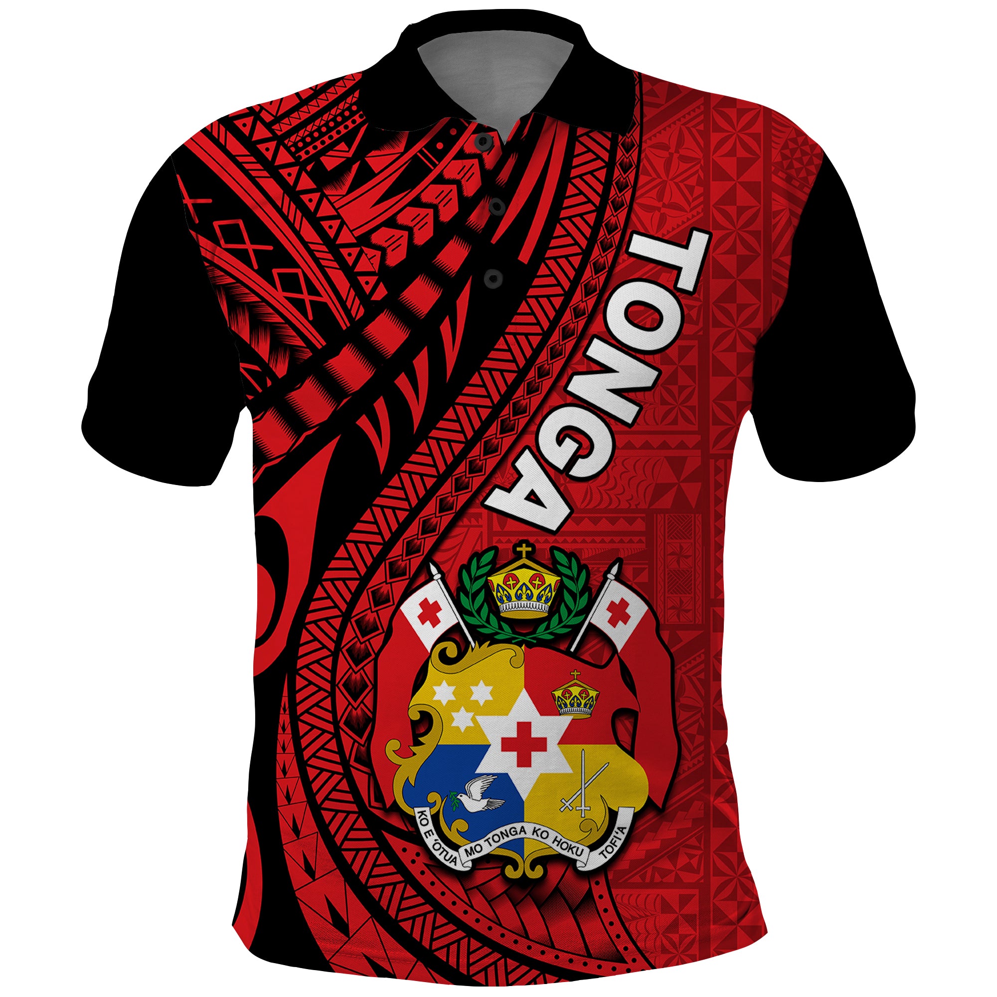 Polynesian Tonga Polo Shirt Tribal Pattern Unique Version LT9 Red - Polynesian Pride