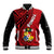 (Custom Personalised) Polynesian Tonga Baseball Jacket Tribal Pattern Unique Version LT9 Unisex Red - Polynesian Pride