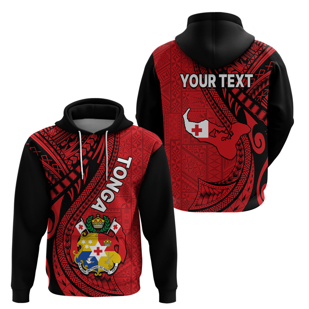 Custom Polynesian Tonga Hoodie Tribal Pattern Unique Version LT9 Pullover Hoodie Red - Polynesian Pride