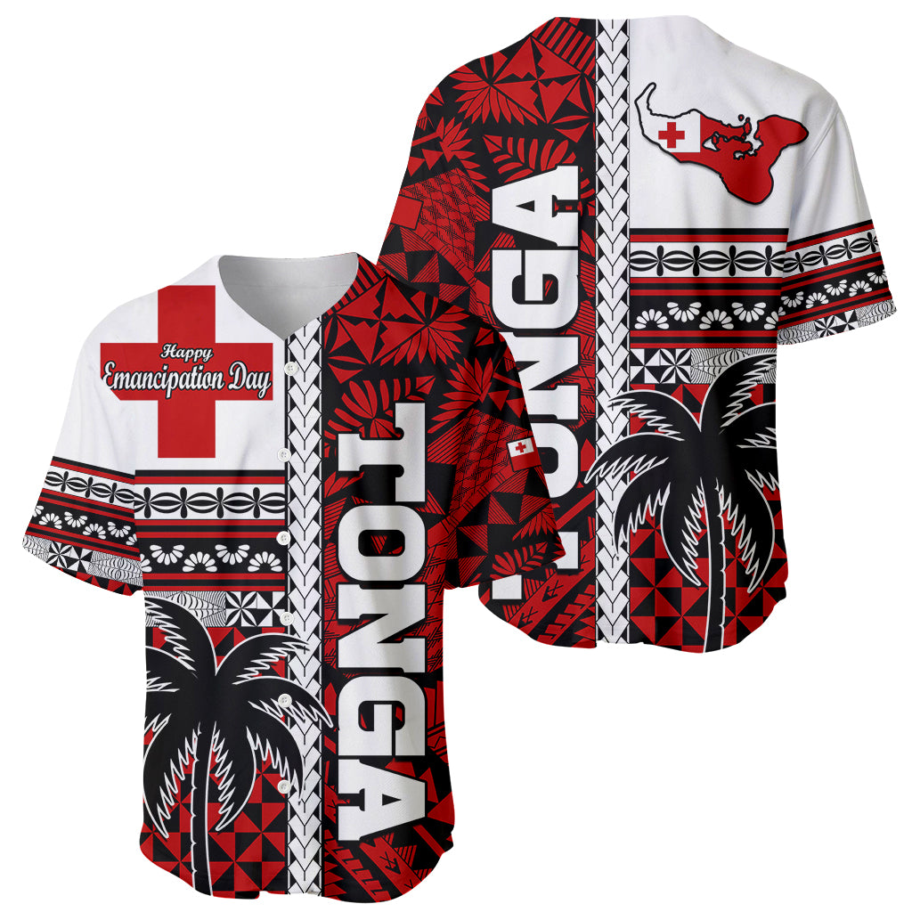 Tonga Independence Day Baseball Jersey Proud Tongan Emancipation with Kupesi Ngatu LT9 Red - Polynesian Pride