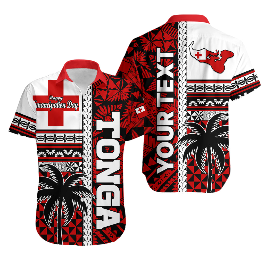 (Custom Personalised) Tonga Independence Day Hawaiian Shirt Proud Tongan Emancipation with Kupesi Ngatu LT9 Red - Polynesian Pride