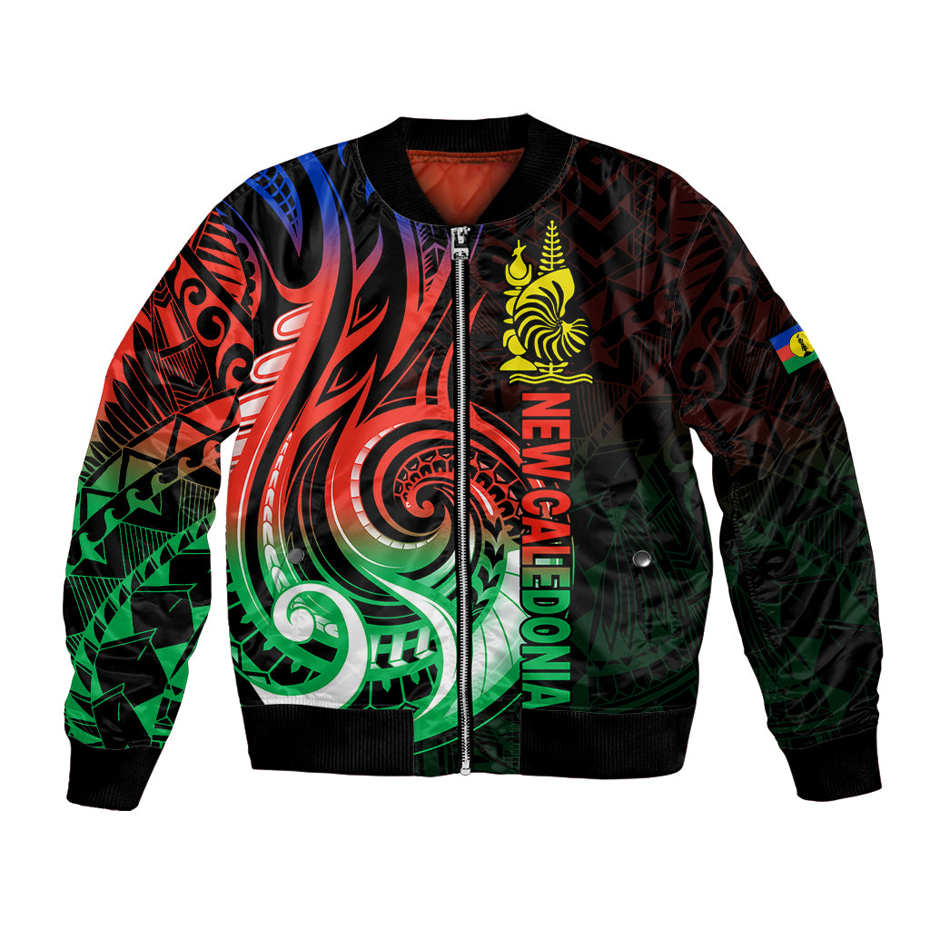 New Caledonia Bomber Jacket Emblem Nautilus Shell LT9 Unisex Gradient - Polynesian Pride