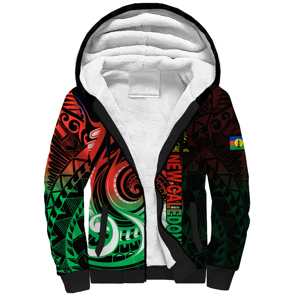 New Caledonia Sherpa Hoodie Emblem Nautilus Shell LT9 Unisex Gradient - Polynesian Pride