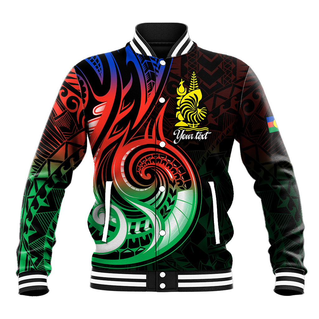 (Custom Personalised) New Caledonia Baseball Jacket Emblem Nautilus Shell LT9 Unisex Gradient - Polynesian Pride