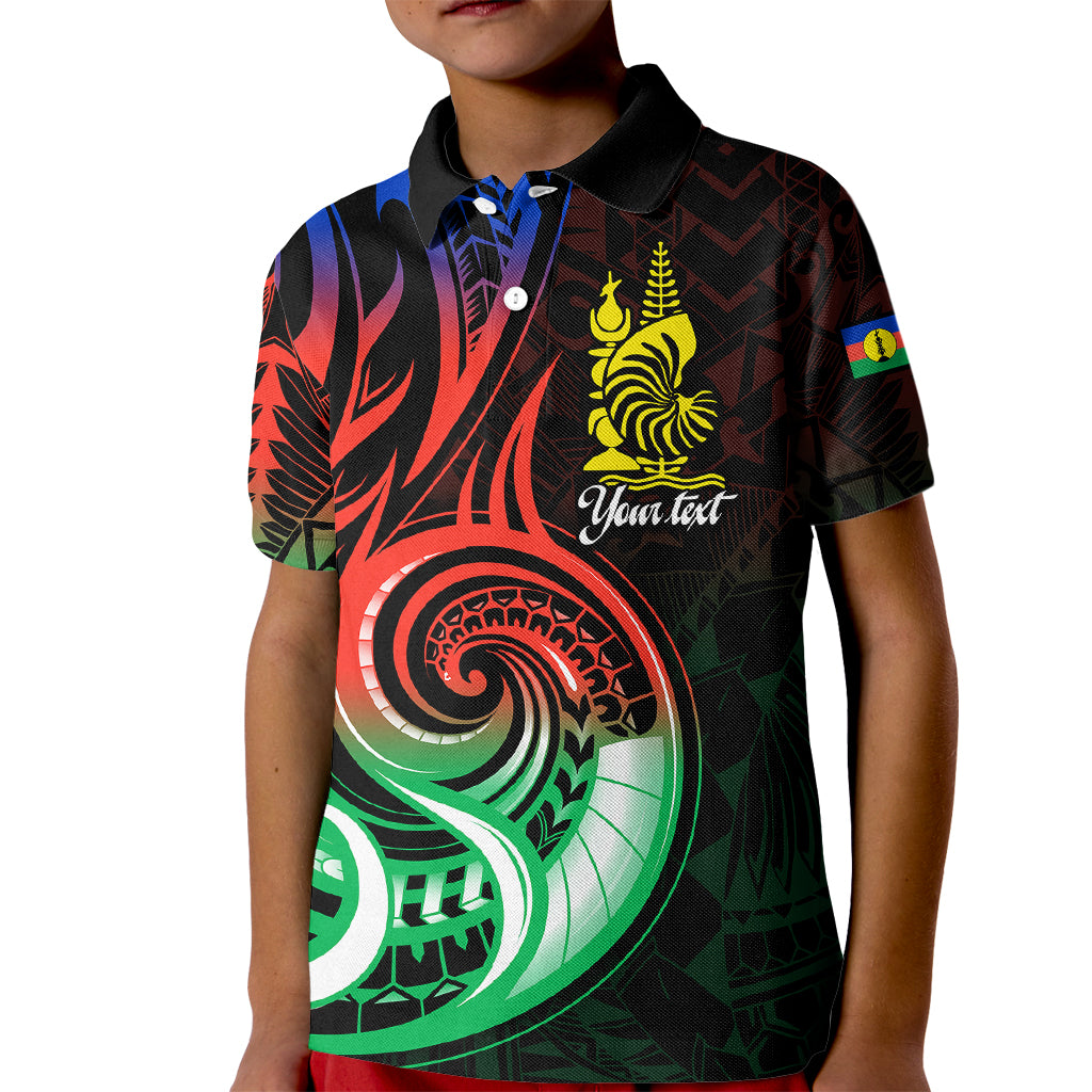 (Custom Personalised) New Caledonia Kid Polo Shirt Emblem Nautilus Shell LT9 Kid Gradient - Polynesian Pride