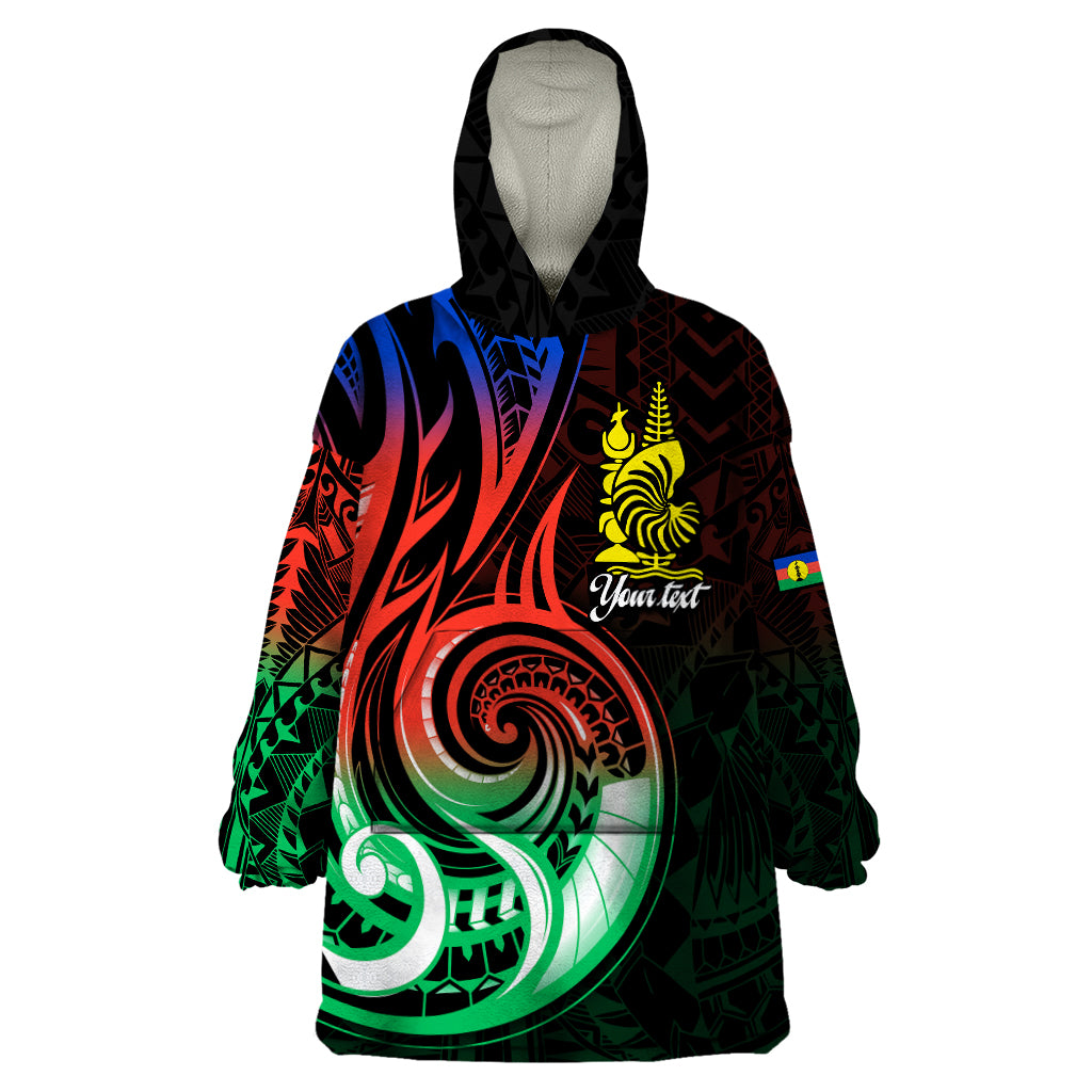 (Custom Personalised) New Caledonia Wearable Blanket Hoodie Emblem Nautilus Shell LT9 One Size Gradient - Polynesian Pride