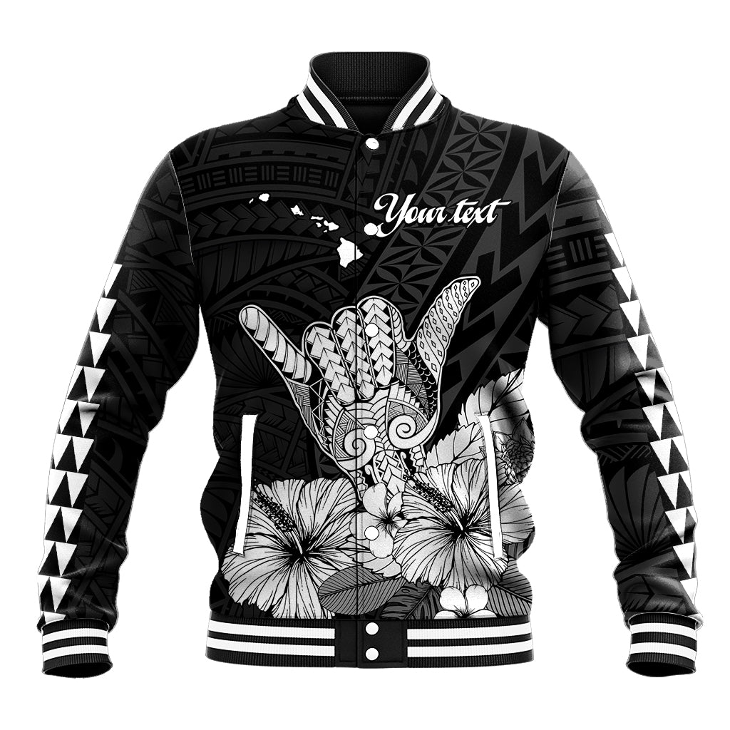 (Custom Personalised) Hawaii Shaka Sign Baseball Jacket Black Version LT9 Unisex Black - Polynesian Pride