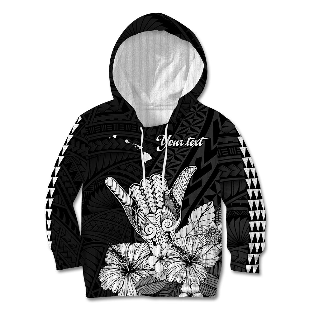 (Custom Personalised) Hawaii Shaka Sign Kid Hoodie Black Version LT9 Black - Polynesian Pride