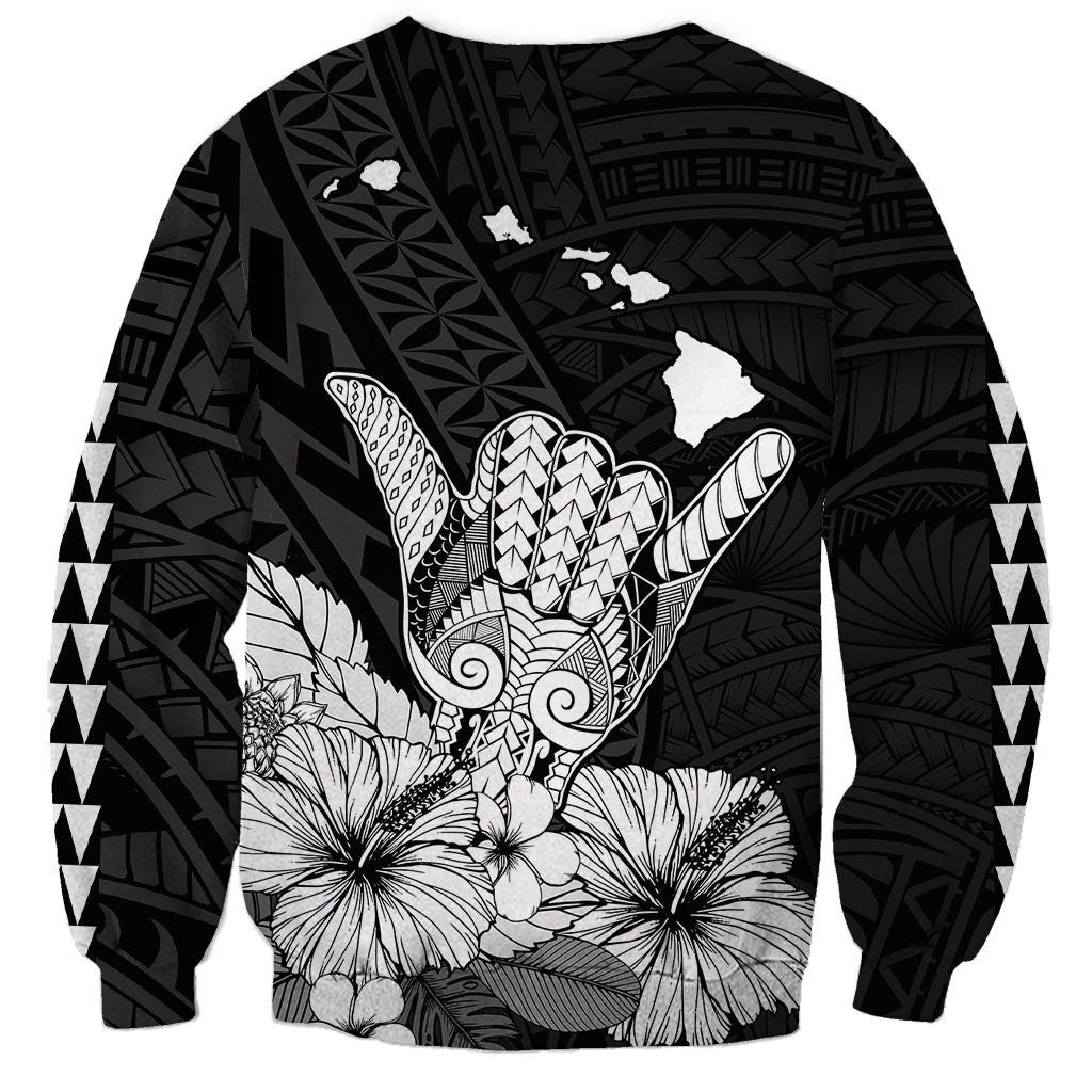 (Custom Personalised) Hawaii Shaka Sign Sweatshirt Black Version LT9 - Polynesian Pride