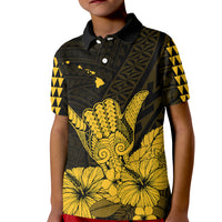 Hawaii Shaka Sign Kid Polo Shirt Gold Version LT9 Kid Gold - Polynesian Pride