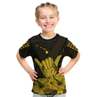 Hawaii Shaka Sign Kid T Shirt Gold Version LT9 Youth XL Size14 - Polynesian Pride