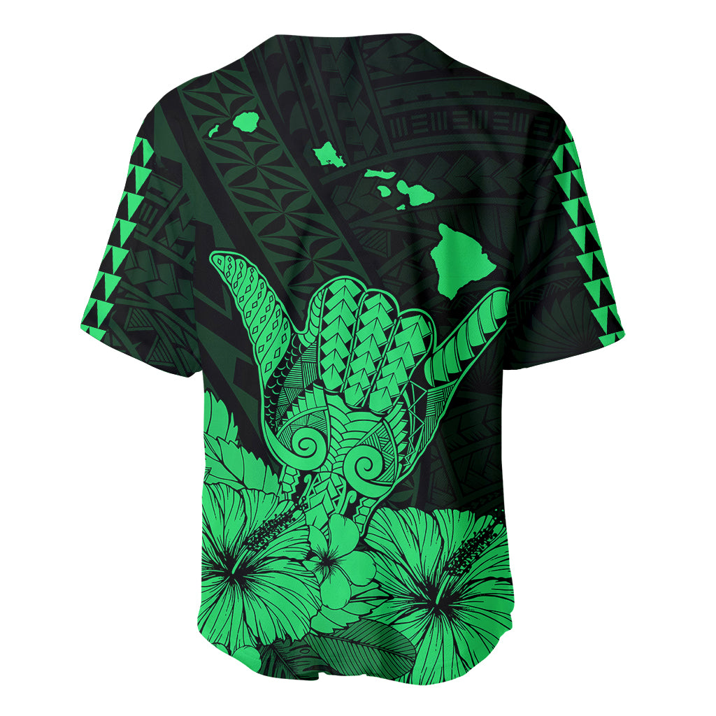 Hawaii Shaka Sign Baseball Jersey Green Version LT9 - Polynesian Pride