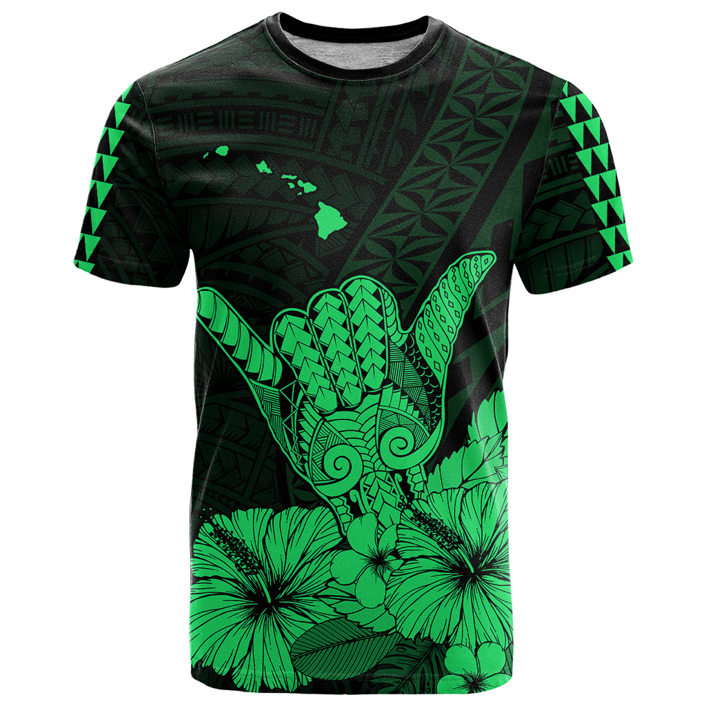 Hawaii Shaka Sign T Shirt Green Version LT9 Green - Polynesian Pride