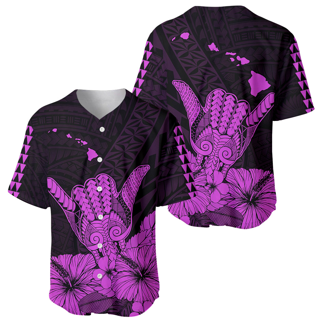 Hawaii Shaka Sign Baseball Jersey Purple Version LT9 Purple - Polynesian Pride