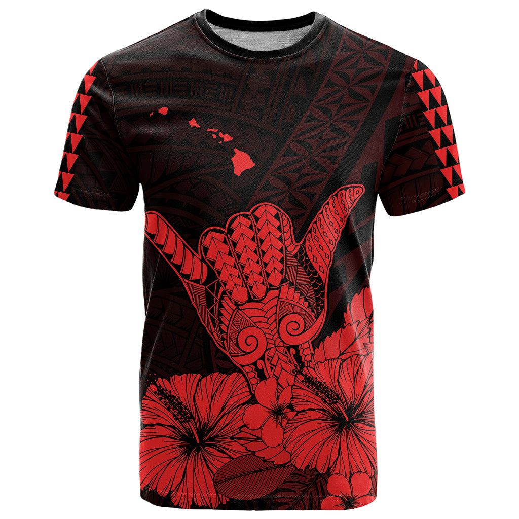 Hawaii Shaka Sign T Shirt Red Version LT9 Red - Polynesian Pride