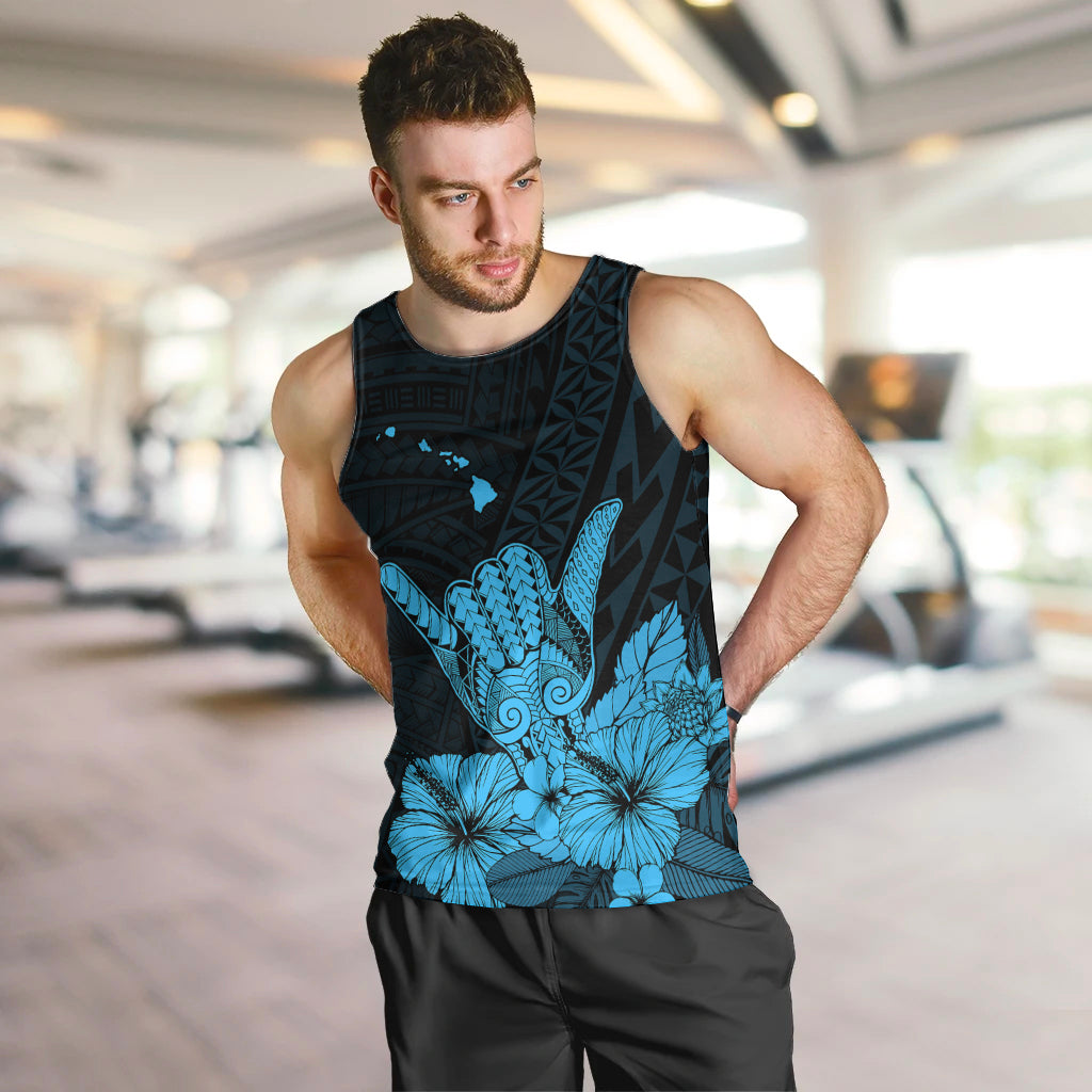 Hawaii Shaka Sign Men Tank Top Blue Version LT9 - Polynesian Pride
