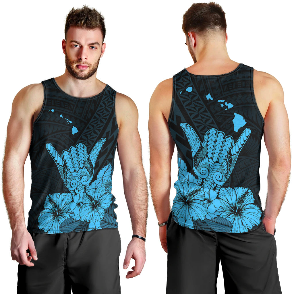 Hawaii Shaka Sign Men Tank Top Blue Version LT9 - Polynesian Pride