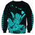 Hawaii Shaka Sign Sweatshirt Turquoise Version LT9 - Polynesian Pride