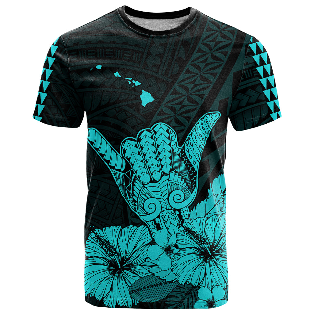 Hawaii Shaka Sign T Shirt Turquoise Version LT9 Turquoise - Polynesian Pride