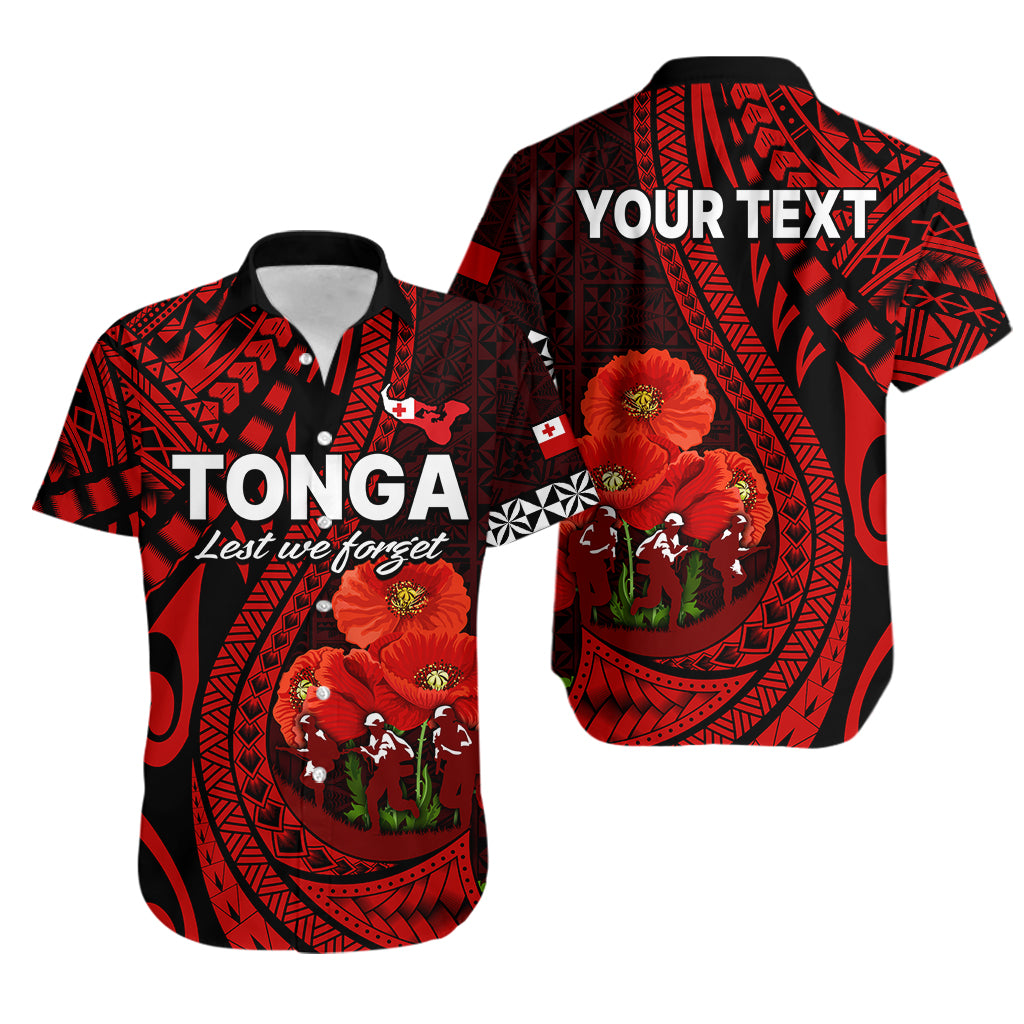 (Custom Personalised) Tonga ANZAC Day Hawaiian Shirt Lest We Forget Red Version LT9 Red - Polynesian Pride