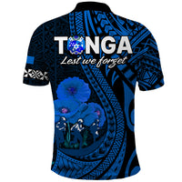 Tonga ANZAC Day Polo Shirt Lest We Forget Blue Version LT9 - Polynesian Pride
