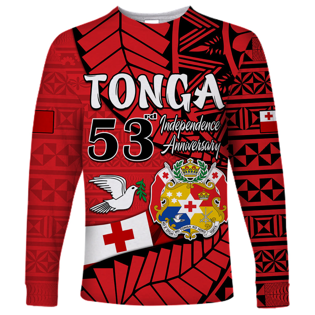 Tonga Emancipation Day Long Sleeve Shirt Happy 53rd Independence Anniversary LT9 Unisex Red - Polynesian Pride