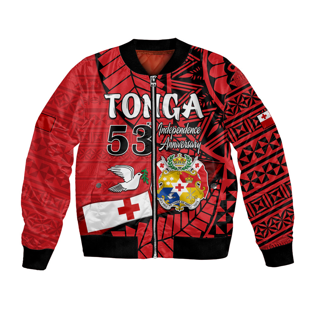 (Custom Personalised) Tonga Emancipation Day Bomber Jacket Happy 53rd Independence Anniversary LT9 Unisex Red - Polynesian Pride