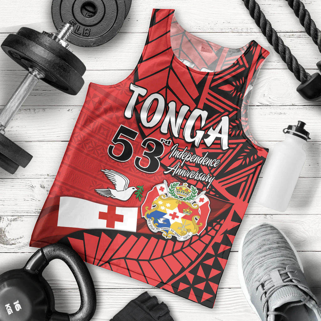 (Custom Personalised) Tonga Emancipation Day Men Tank Top Happy 53rd Independence Anniversary LT9 Red - Polynesian Pride