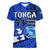 (Custom Personalised) Tonga Emancipation Day Women V Neck T Shirt Happy 53rd Independence Anniversary Blue Version LT9 - Polynesian Pride