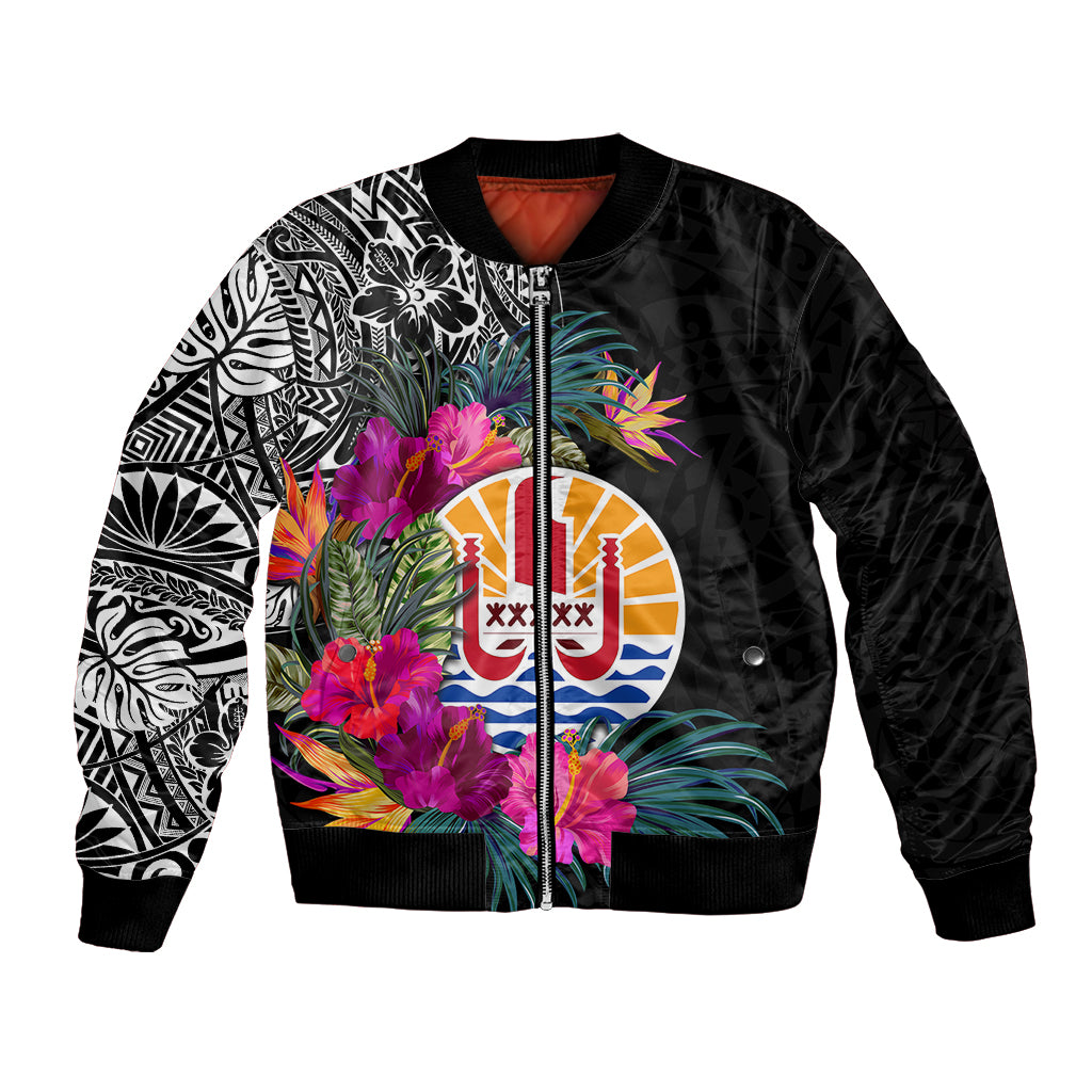 Tahiti Island Bomber Jacket French Polynesian Tropical LT9 Unisex Black - Polynesian Pride