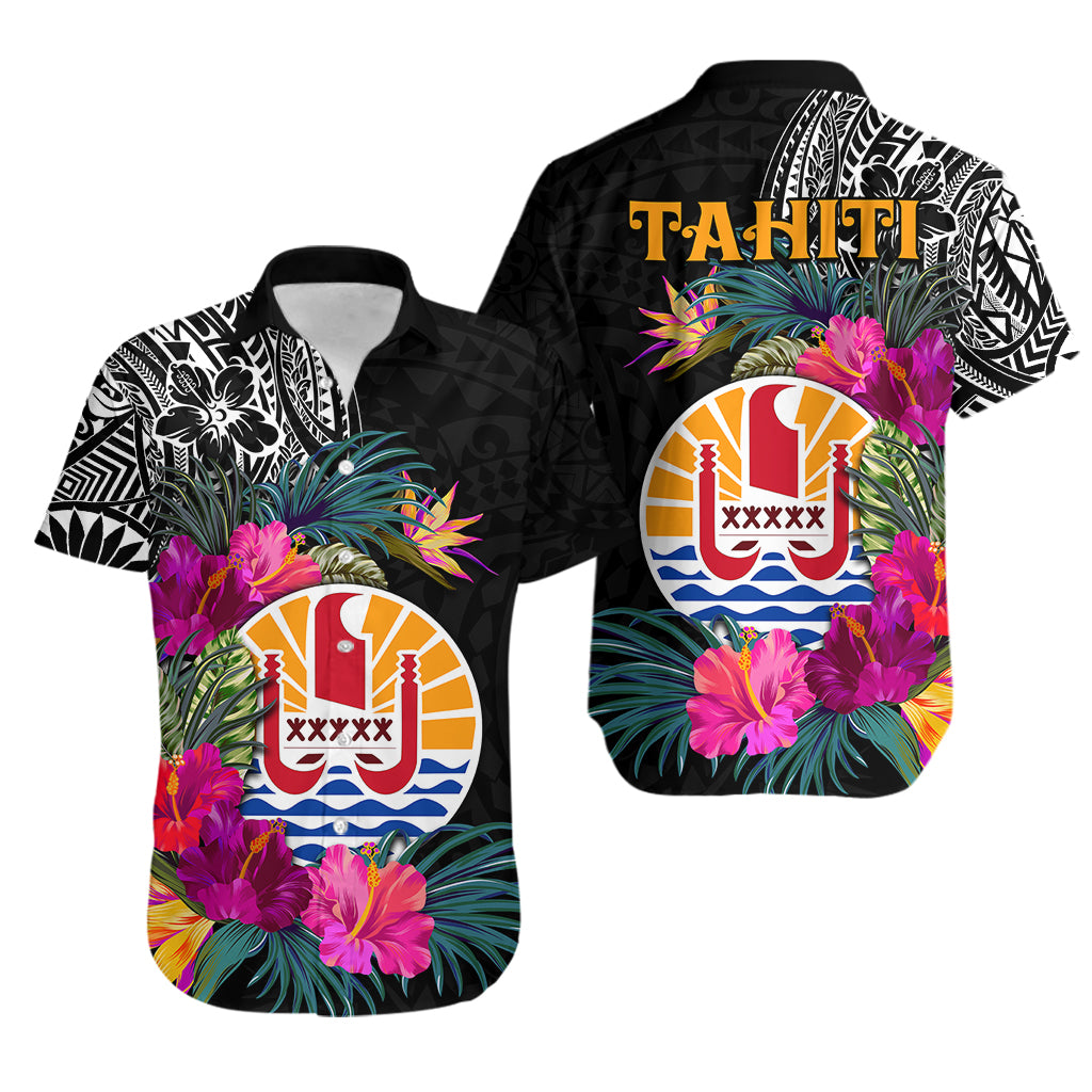 Tahiti Island Hawaiian Shirt French Polynesian Tropical LT9 Black - Polynesian Pride