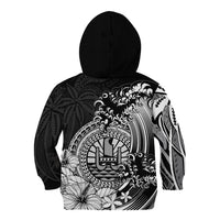 Polynesian Tahiti Island Kid Hoodie The Wave of Water - Black LT9 Zip Hoodie Black - Polynesian Pride