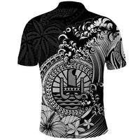 Polynesian Tahiti Island Polo Shirt The Wave of Water Black LT9 - Polynesian Pride