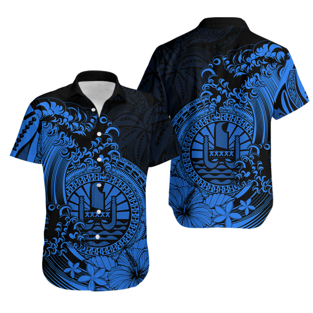 Polynesian Tahiti Island Hawaiian Shirt The Wave of Water - Blue LT9 Blue - Polynesian Pride