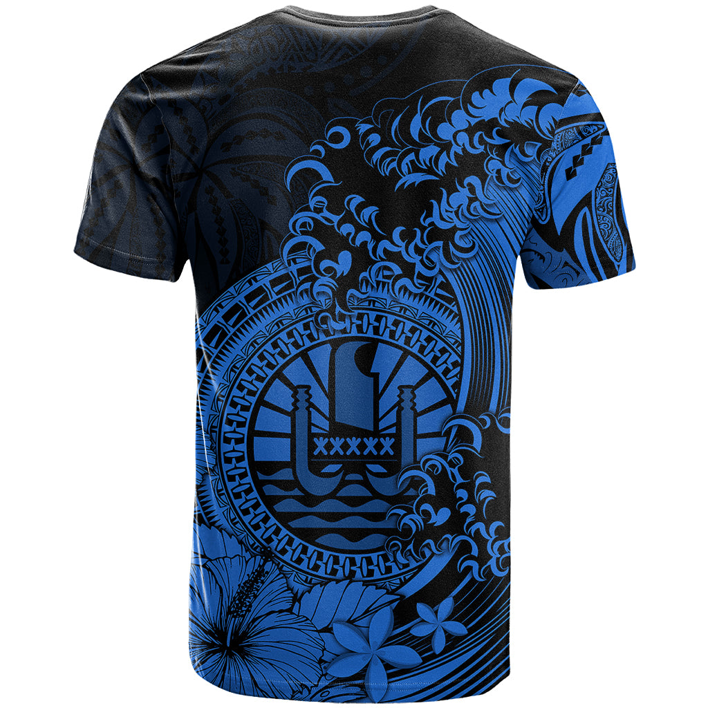 Polynesian Tahiti Island T Shirt The Wave of Water Blue LT9 - Polynesian Pride